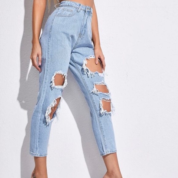 SHEIN Denim - SHEIN high waisted ripped jeans  —🥳 5 for $10–